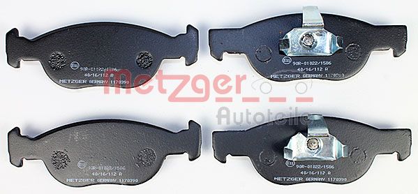METZGER 1170390 Bremsbelagsatz, Scheibenbremse